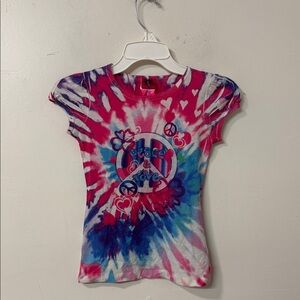 Colorful Peace & Love Tie-Dye Kids Tee y2k